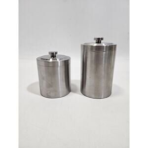 Restoration hardware set of 2 Smooth vanity Canister Brushed Nickel